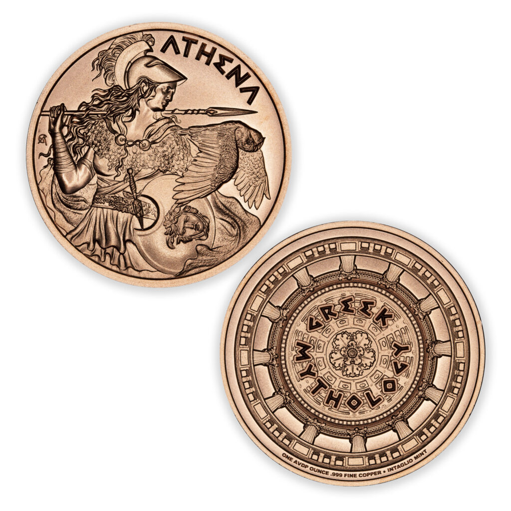 GREEK MYTHOLOGY SERIES - ATHENA - 1OZ - 39MM - CU