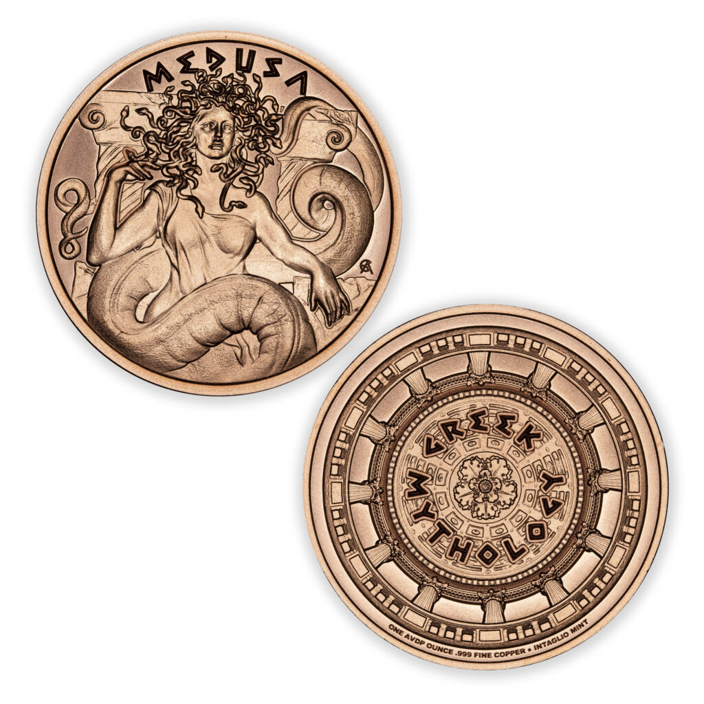 GREEK MYTHOLOGY SERIES - MEDUSA - 1OZ - 39MM - CU