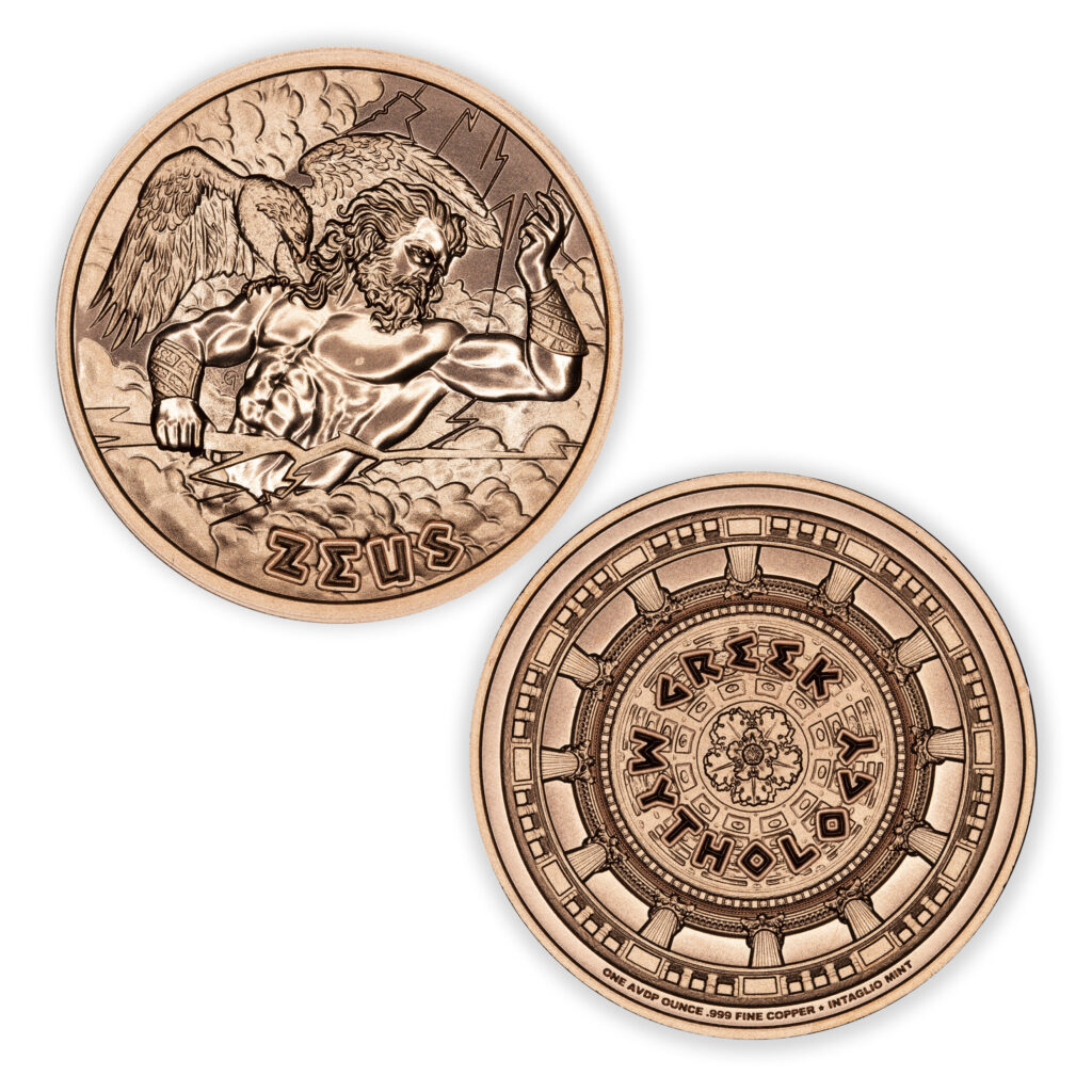 GREEK MYTHOLOGY SERIES - ZEUS - 1OZ - 39MM - CU