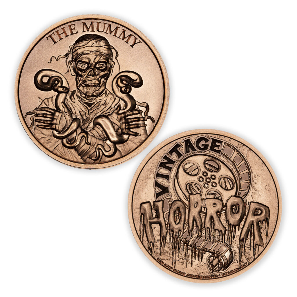 VINTAGE HORROR SERIES - THE MUMMY - 1OZ - 39MM - CU