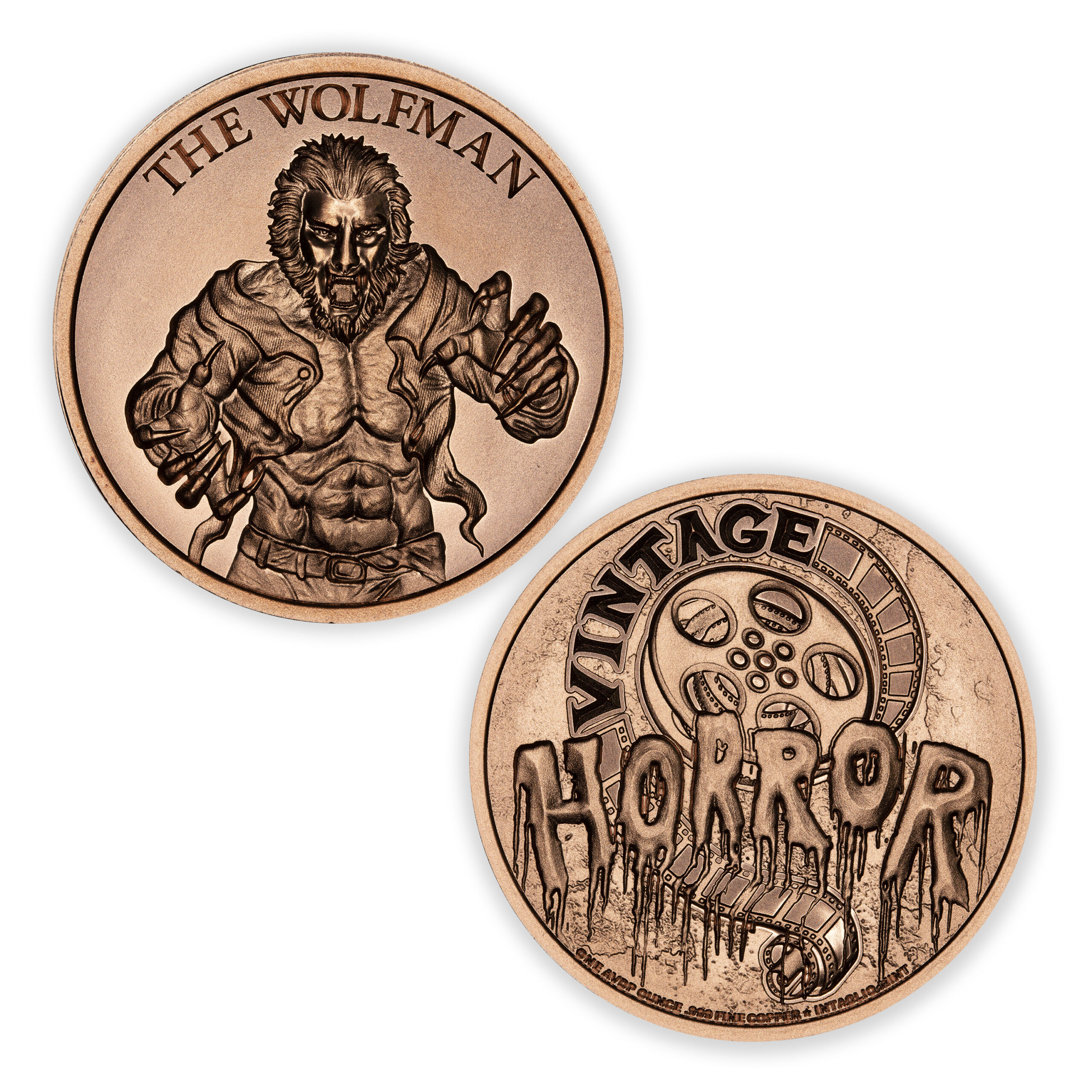 VINTAGE HORROR SERIES - THE WOLFMAN - 1OZ - 39MM - Image 1