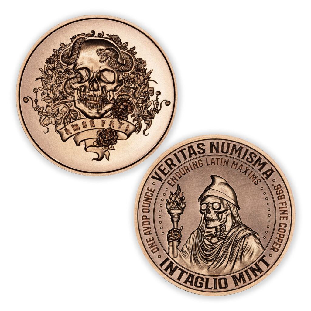 VERITAS NUMISMA SERIES - ENDURING LATIN MAXIMS - AMOR FATI - 1OZ - 39MM - CU