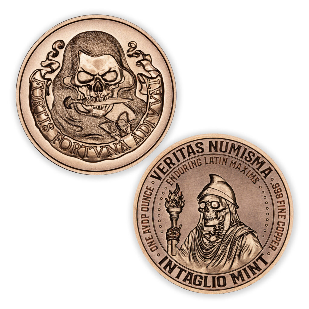 VERITAS NUMISMA SERIES - ENDURING LATIN MAXIMS - FORTIS FORTUNA ADIUVAT - 1OZ - 39MM - CU