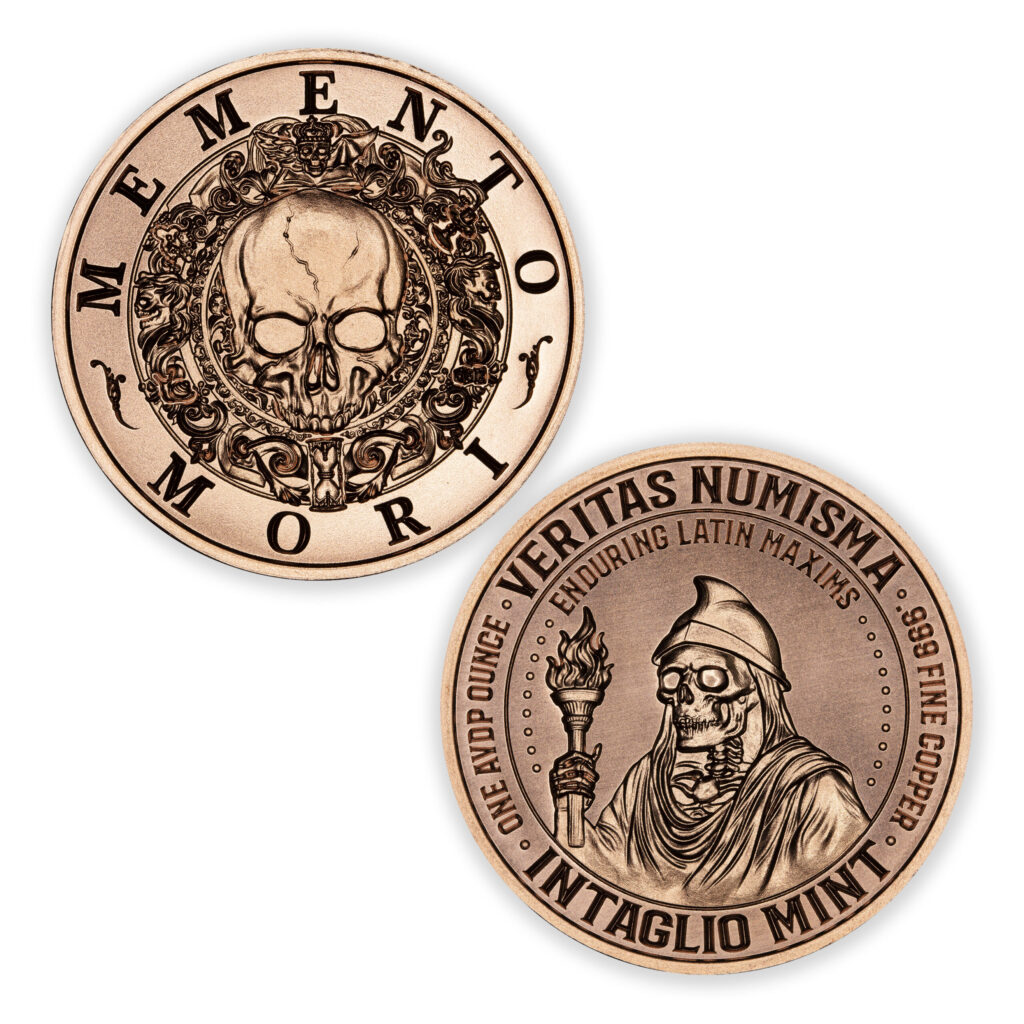 VERITAS NUMISMA SERIES - ENDURING LATIN MAXIMS - MEMENTO MORI - 1OZ - 39MM - CU