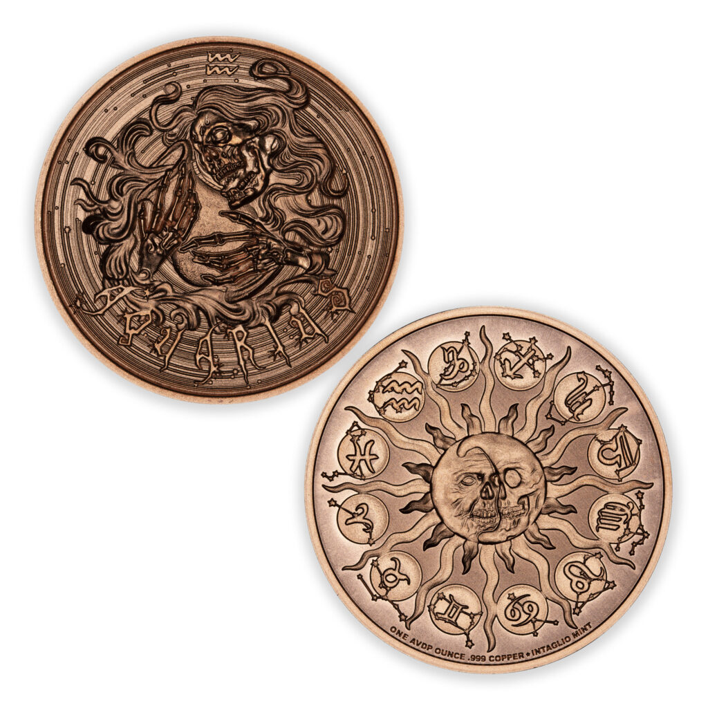 ZOMBIE ZODIAC - AQUARIUS - 1OZ - 39MM - CU