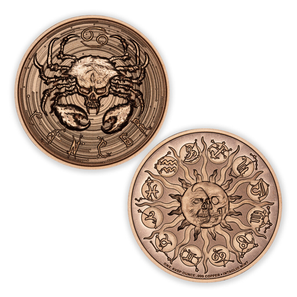 ZOMBIE ZODIAC - CANCER - 1OZ - 39MM - CU