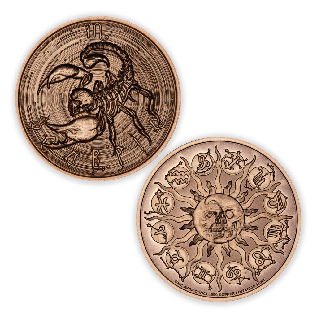 ZOMBIE ZODIAC - SCORPIO - 1OZ - 39MM - CU