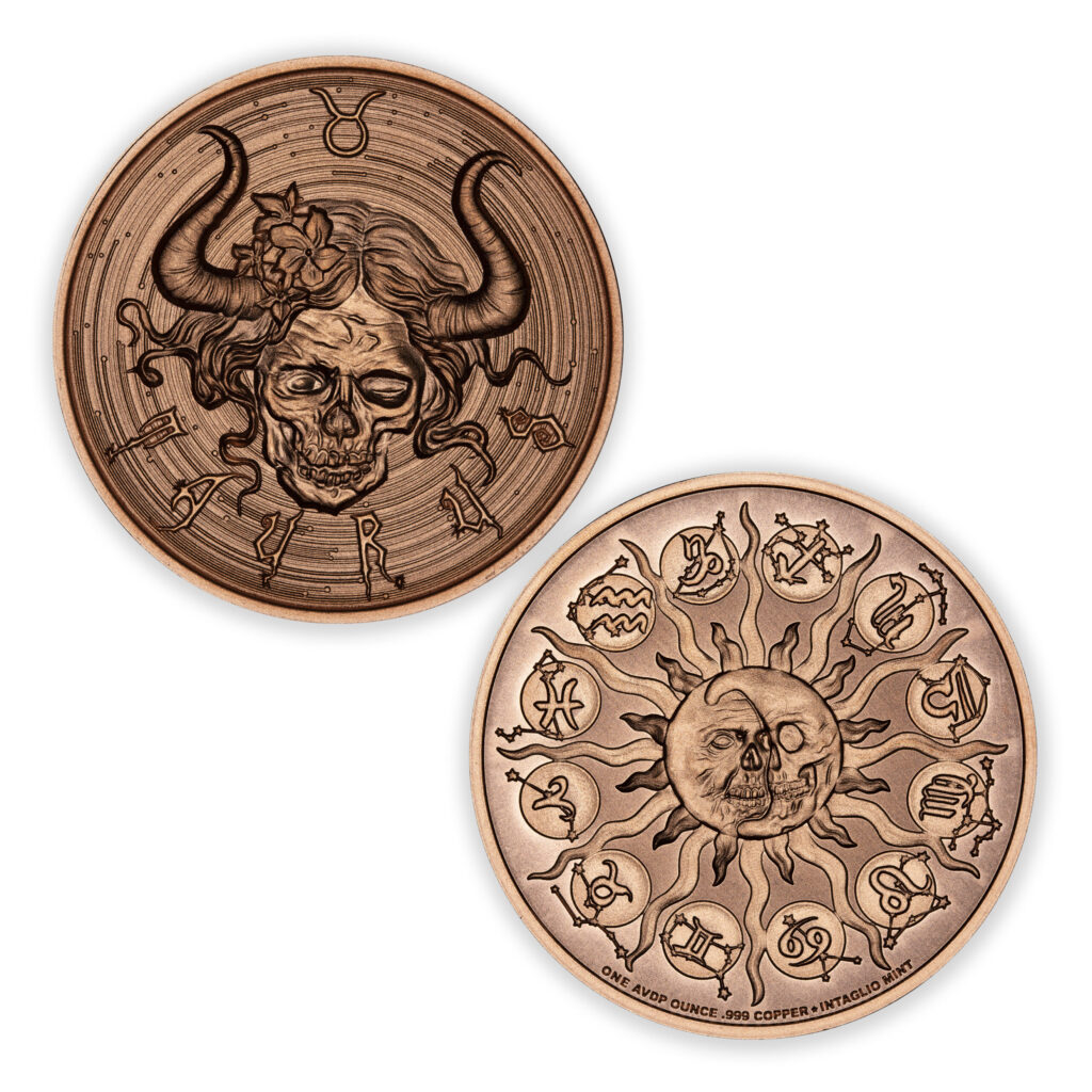 ZOMBIE ZODIAC - TAURUS - 1OZ - 39MM - CU