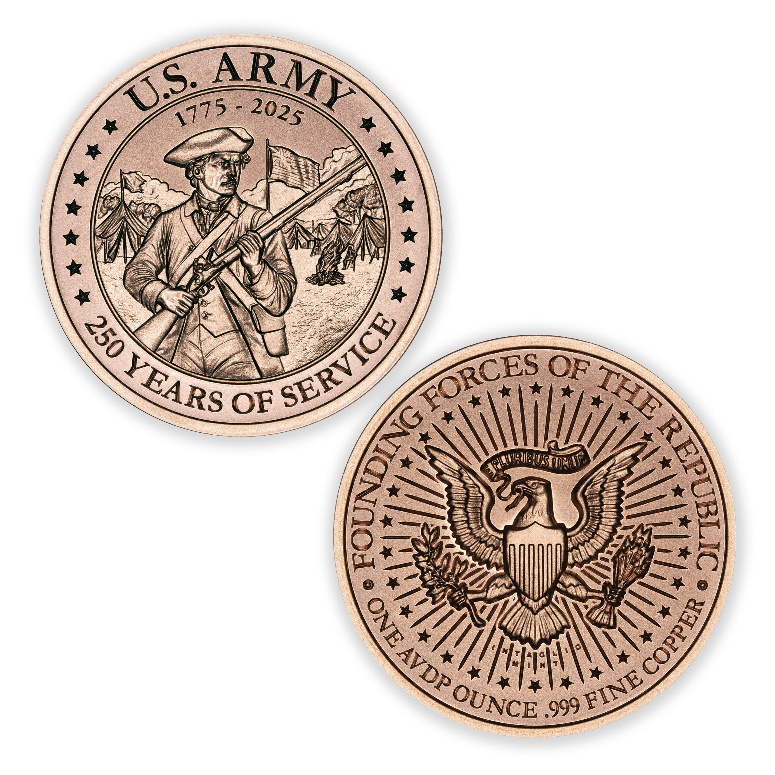 U.S. ARMY - 250 YEAR ANNIVERSARY - 1OZ - 39MM - Image 1