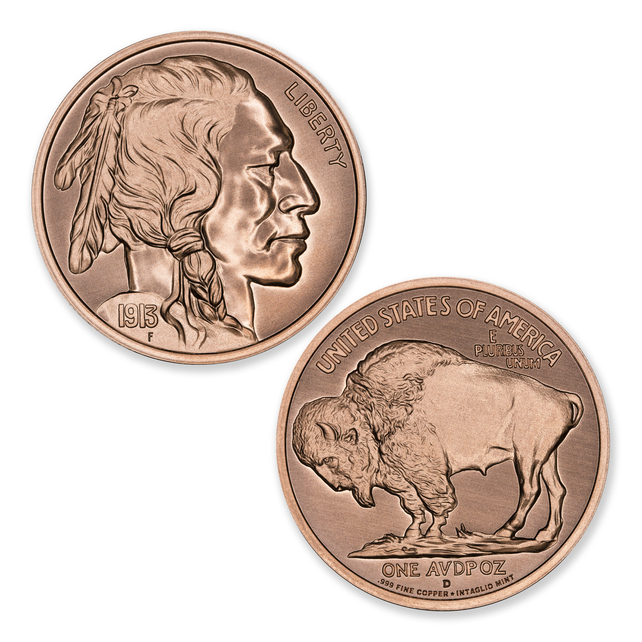 MODERN U.S. COIN TRIBUTES - BUFFALO NICKEL - 1OZ - 39MM - Image 1