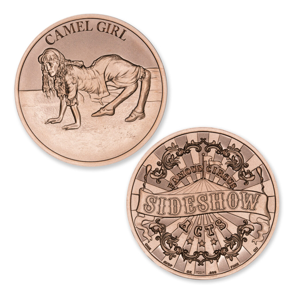 FAMOUS CIRCUS SIDESHOW ACTS - CAMEL GIRL - 1OZ - 39MM - CU