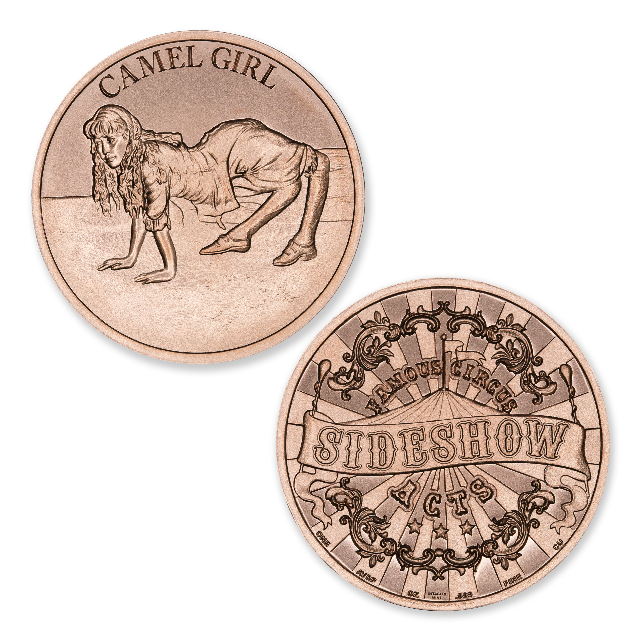 FAMOUS CIRCUS SIDESHOW ACTS - CAMEL GIRL - 1OZ - 39MM - Image 1