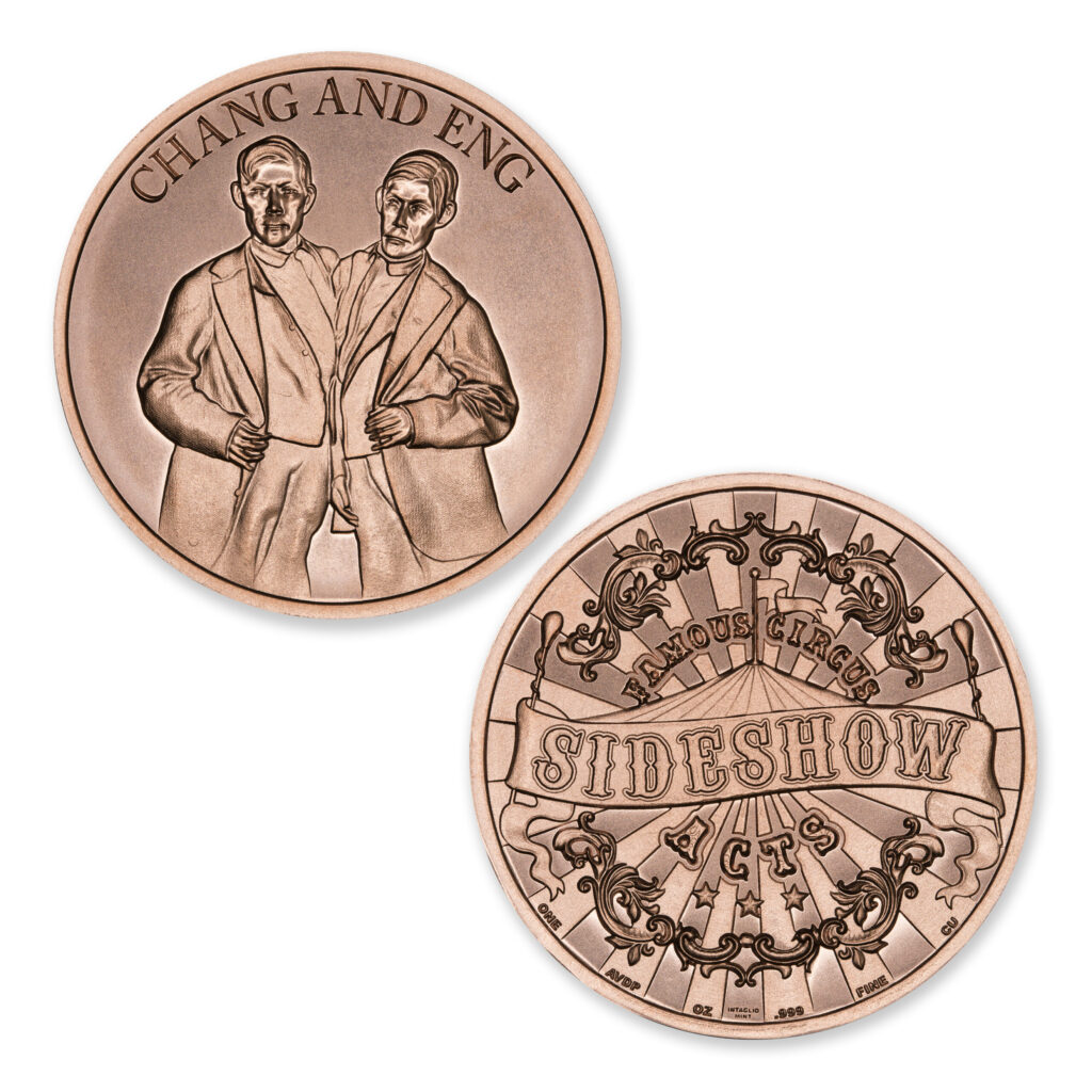 FAMOUS CIRCUS SIDESHOW ACTS - CHANG & ENG - 1OZ - 39MM - CU