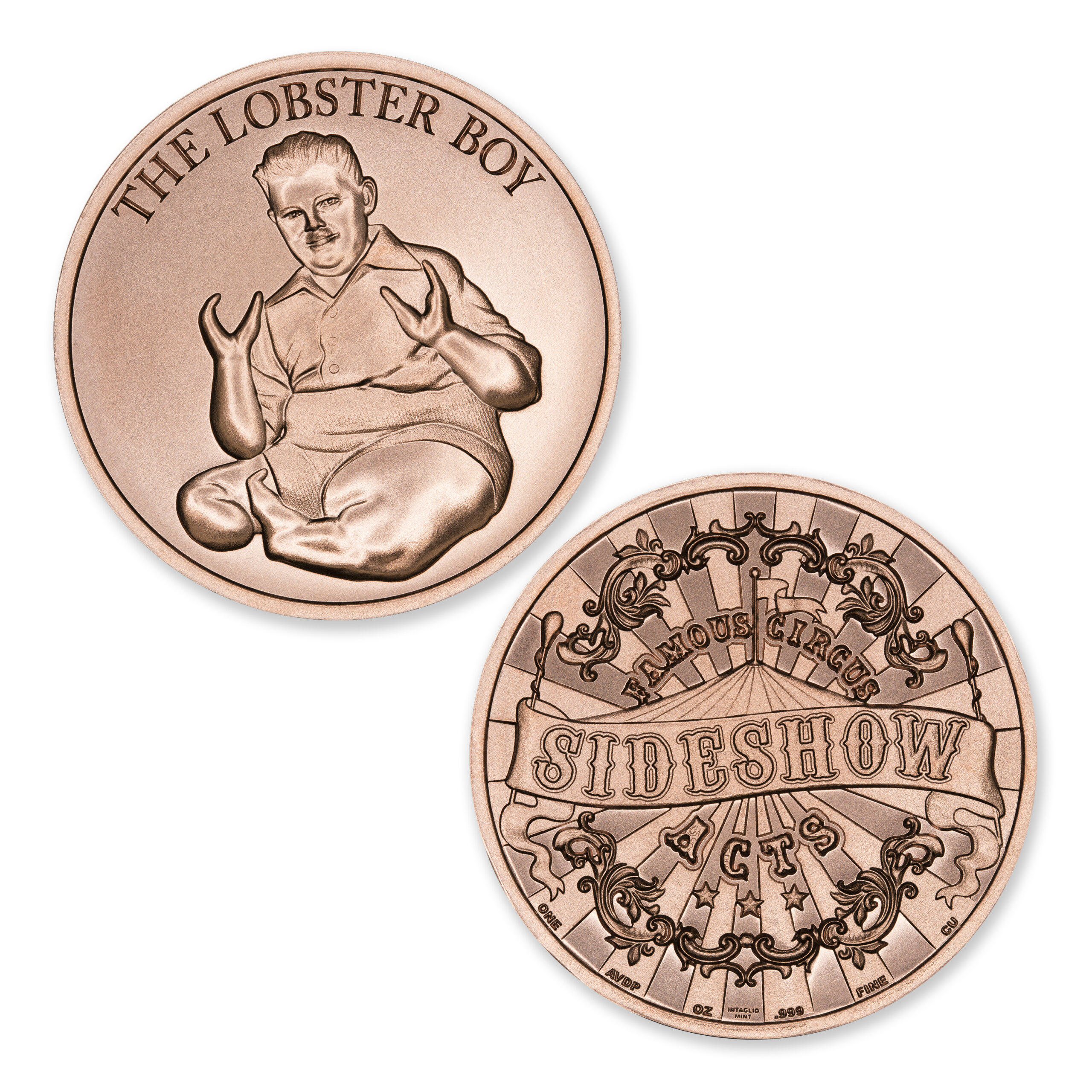 FAMOUS CIRCUS SIDESHOW ACTS - THE LOBSTER BOY - 1OZ - 39MM - Image 1