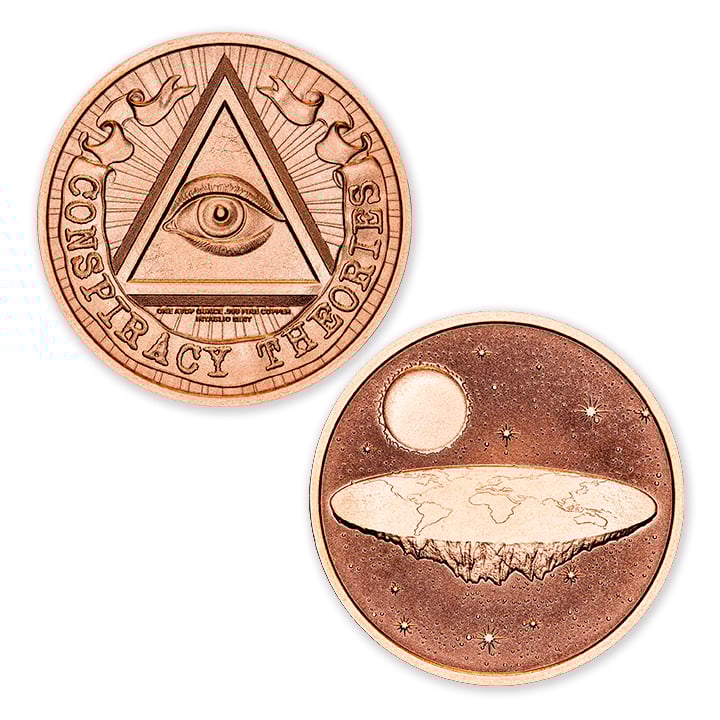 CONSPIRACY THEORY SERIES - FLAT EARTH - 1OZ - 39MM - Image 1