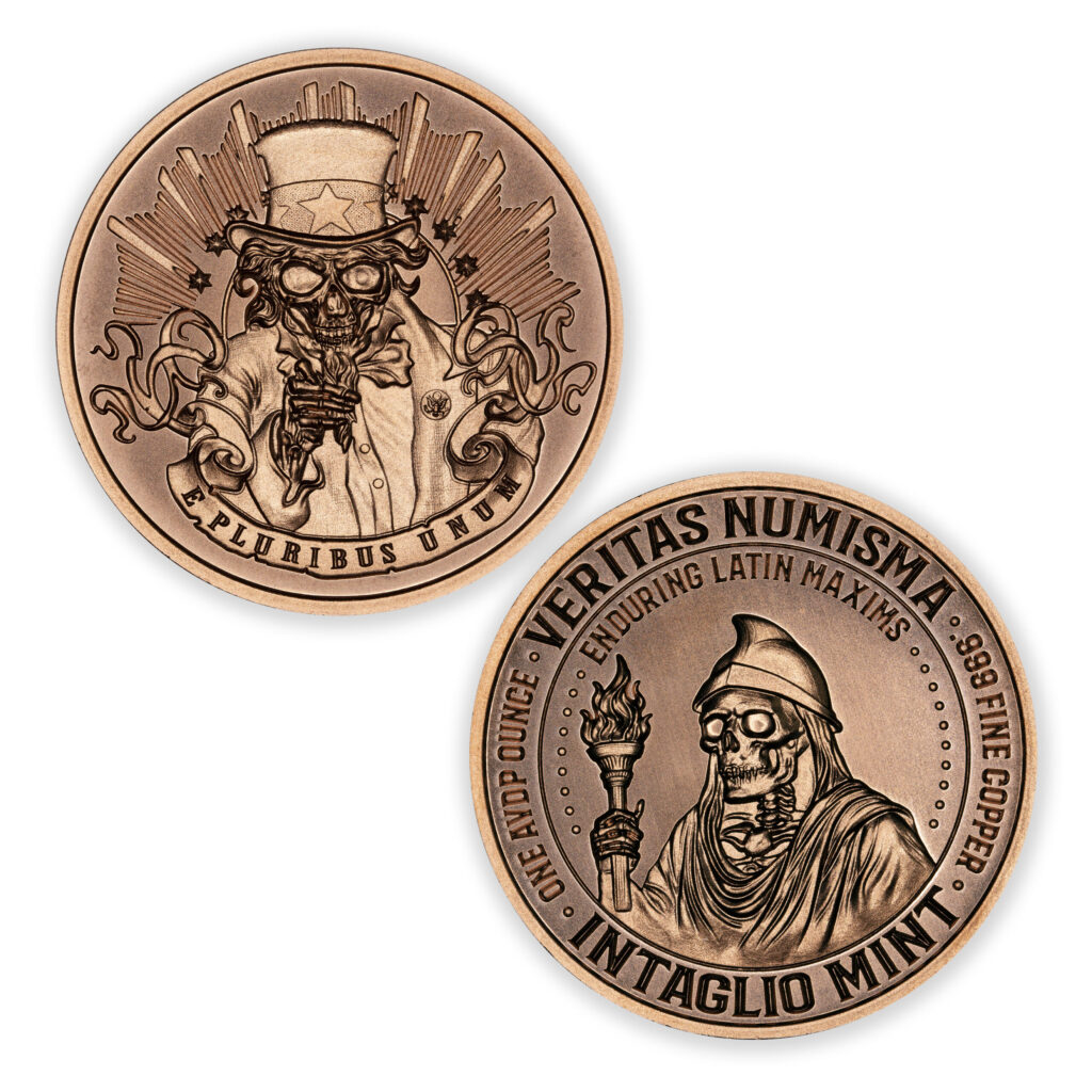 VERITAS NUMISMA SERIES - ENDURING LATIN MAXIMS - E PLURIBUS UNUM - 1OZ - 39MM - CU
