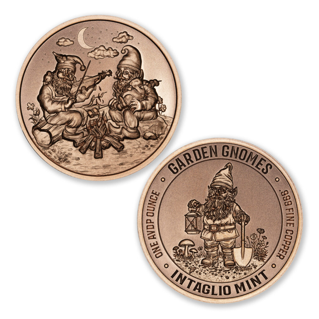 GARDEN GNOMES SERIES - CAMPFIRE COMPANIONS - 1OZ - 39MM - CU