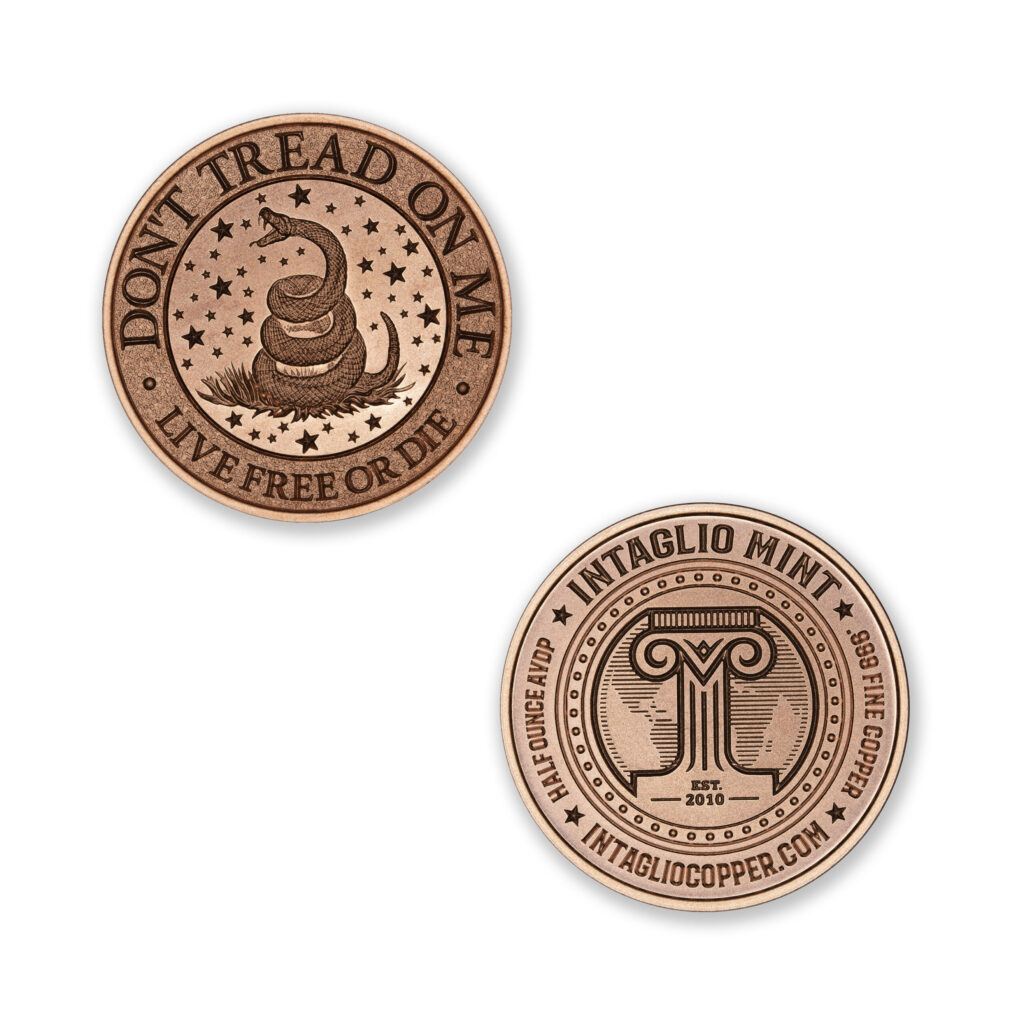 DON'T TREAD ON ME / LIVE FREE OR DIE - 1/2OZ - 39MM - CU