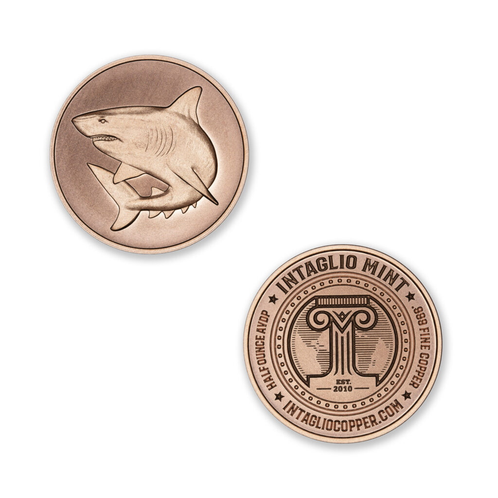 GREAT WHITE SHARK - 1/2OZ - 39MM - CU