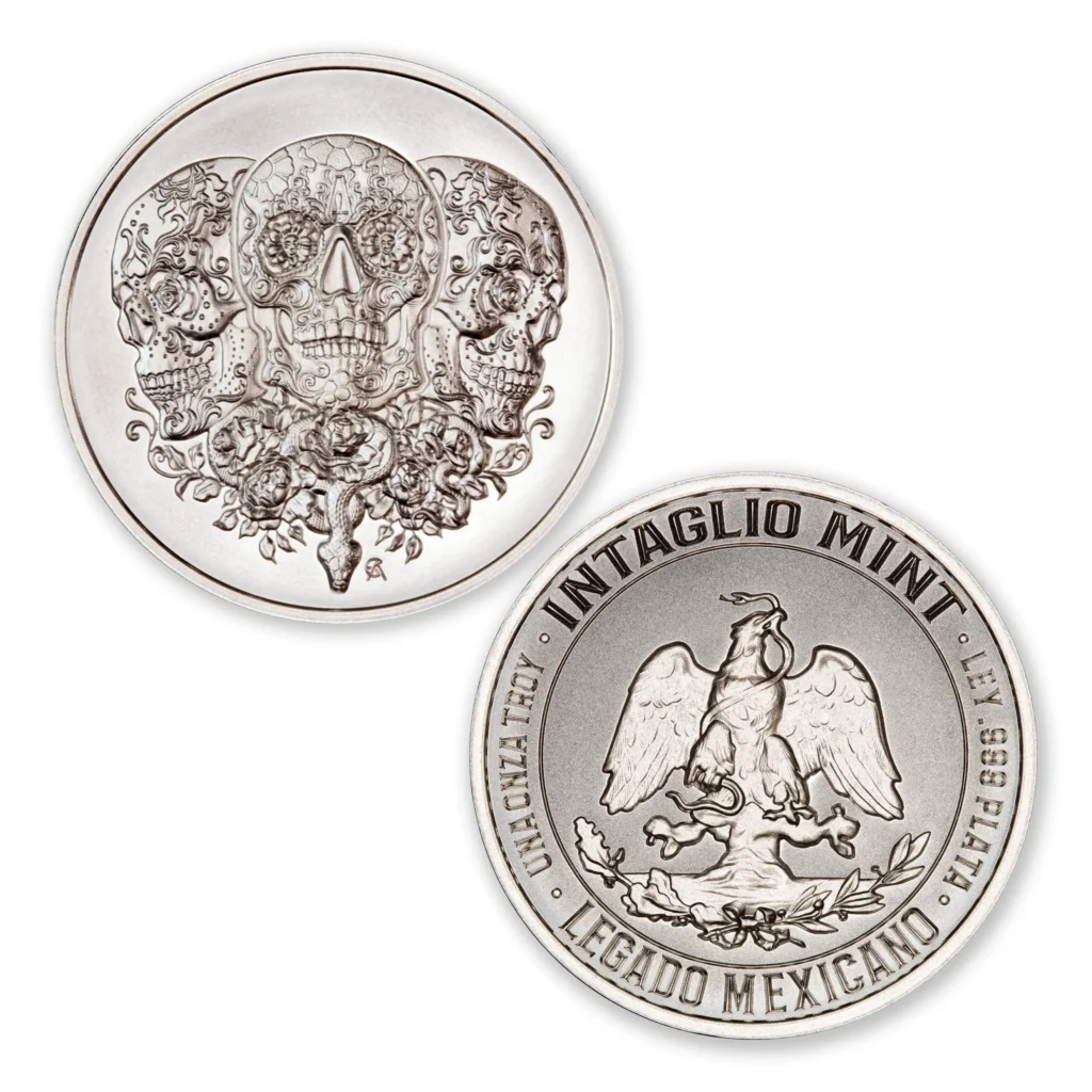 LEGADO MEXICANO SERIES – TRES CALAVERAS – 1 TROY OUNCE – 39MM