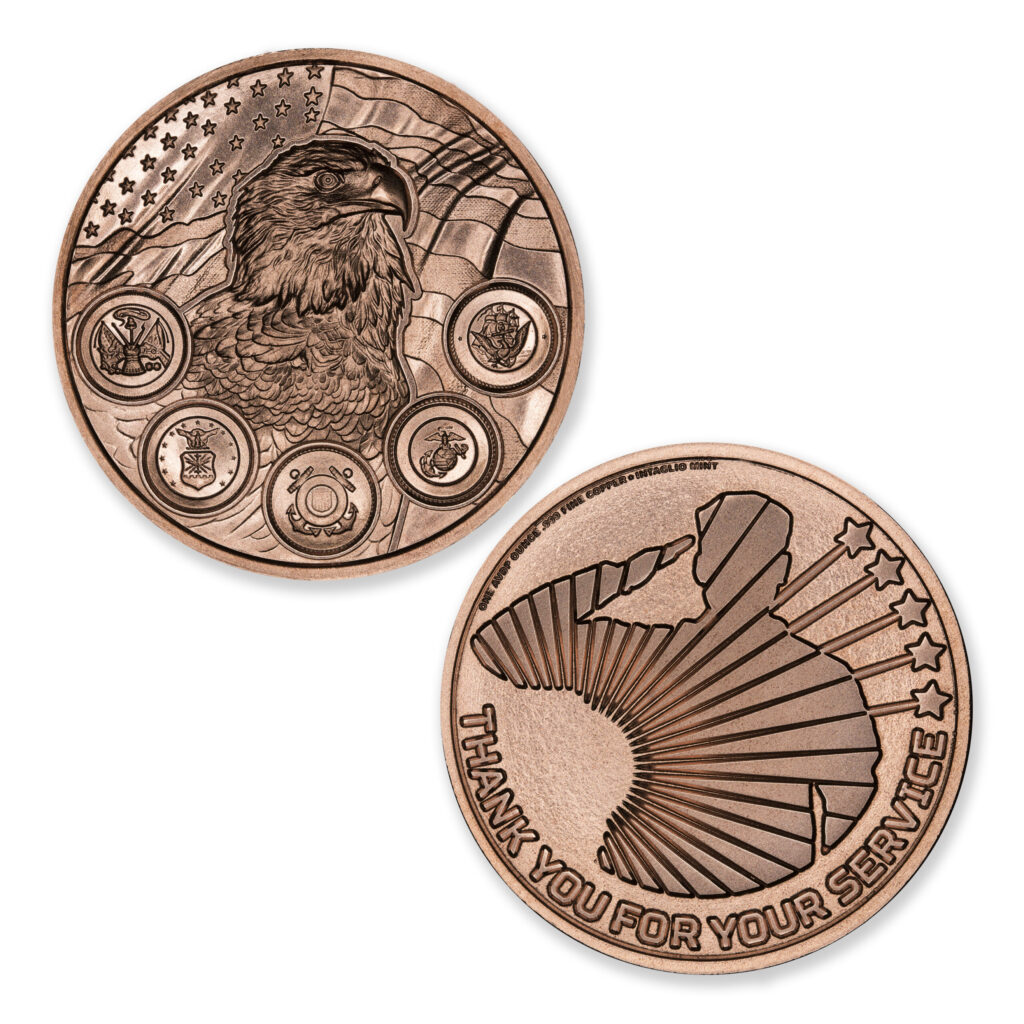 MILITARY APPRECIATION - THANK YOU FOR YOUR SERVICE - 1OZ - 39MM - CU