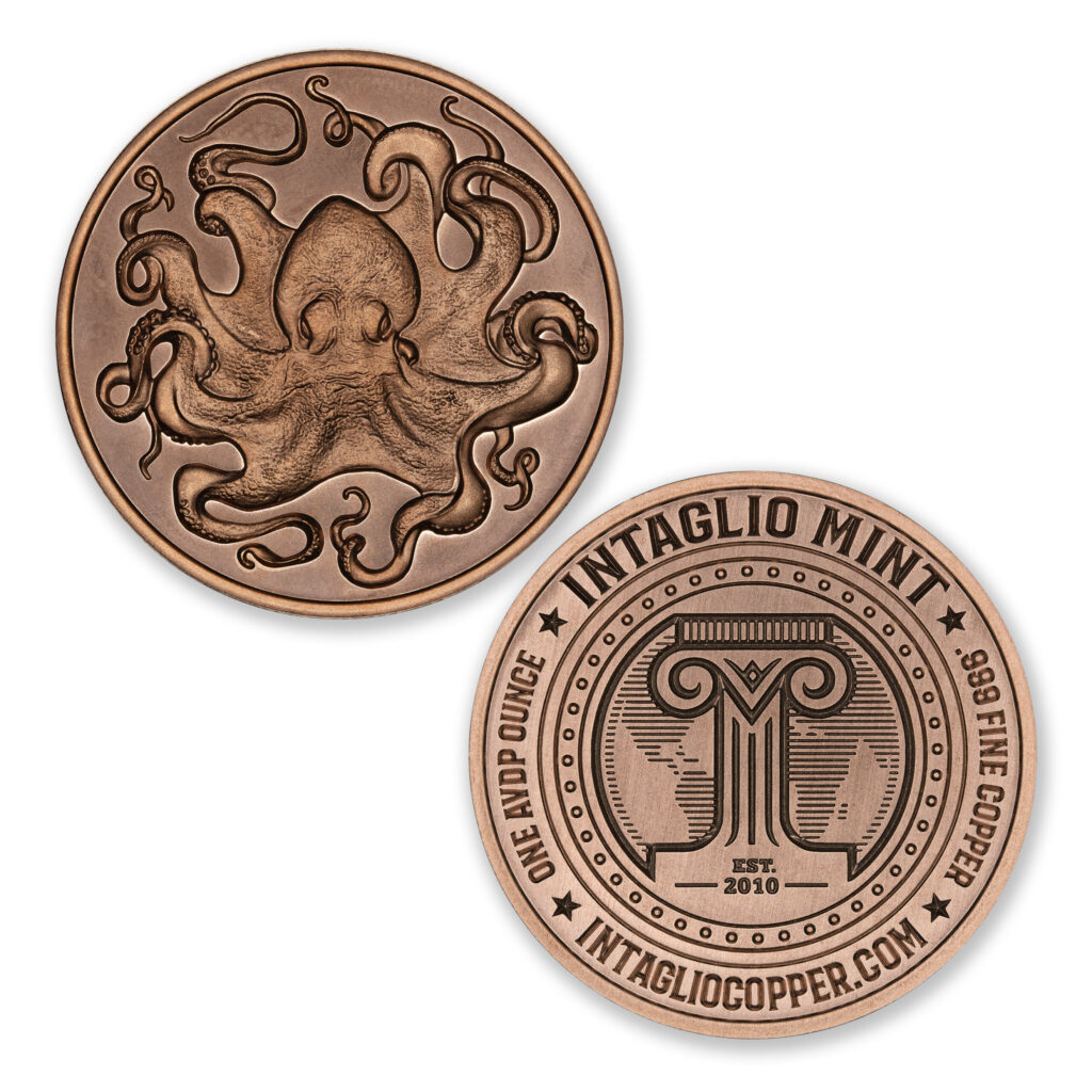 CURIOUS OCTOPUS - 1OZ - 39MM - CU