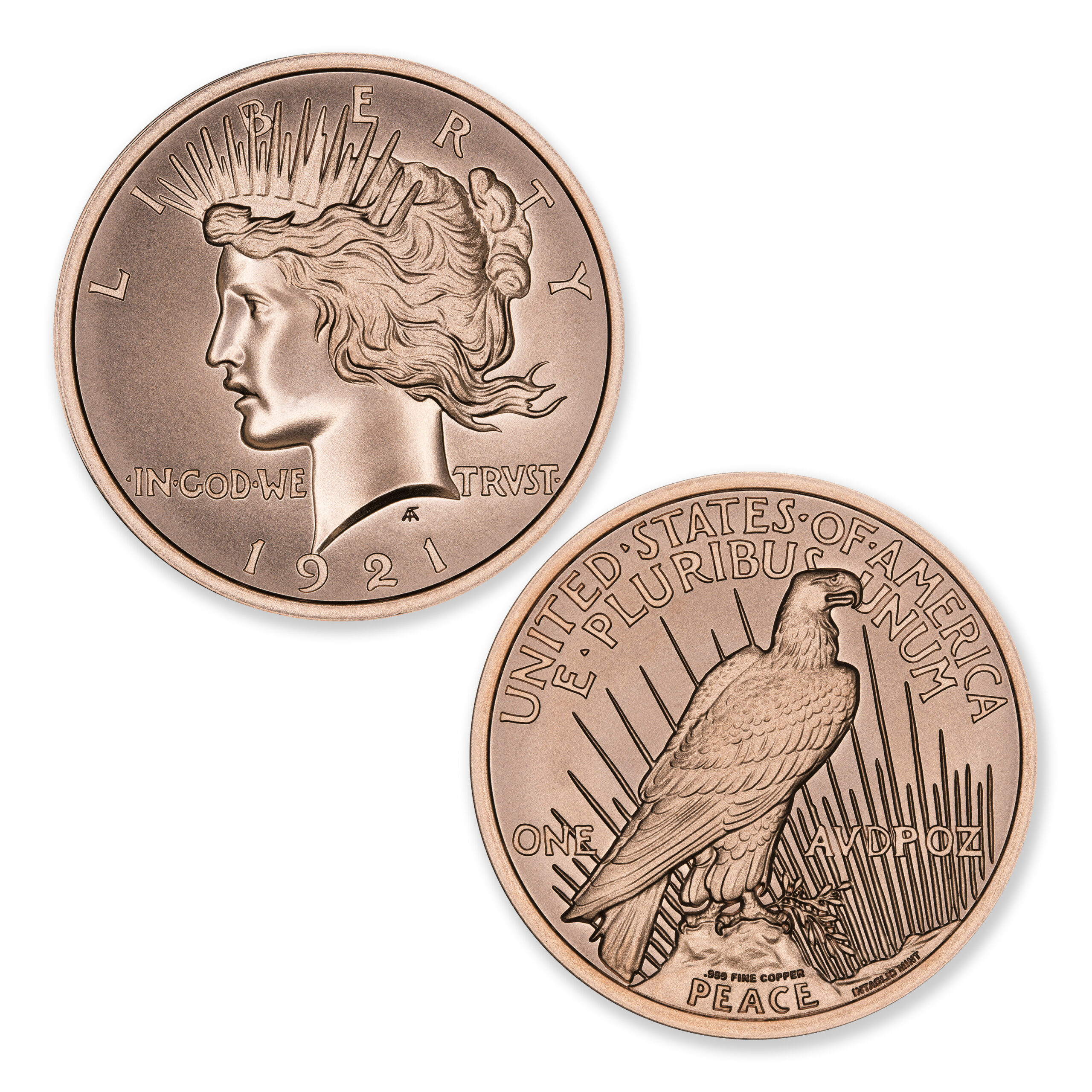 MODERN U.S. COIN TRIBUTES - PEACE DOLLAR - 1OZ - 39MM - Image 1