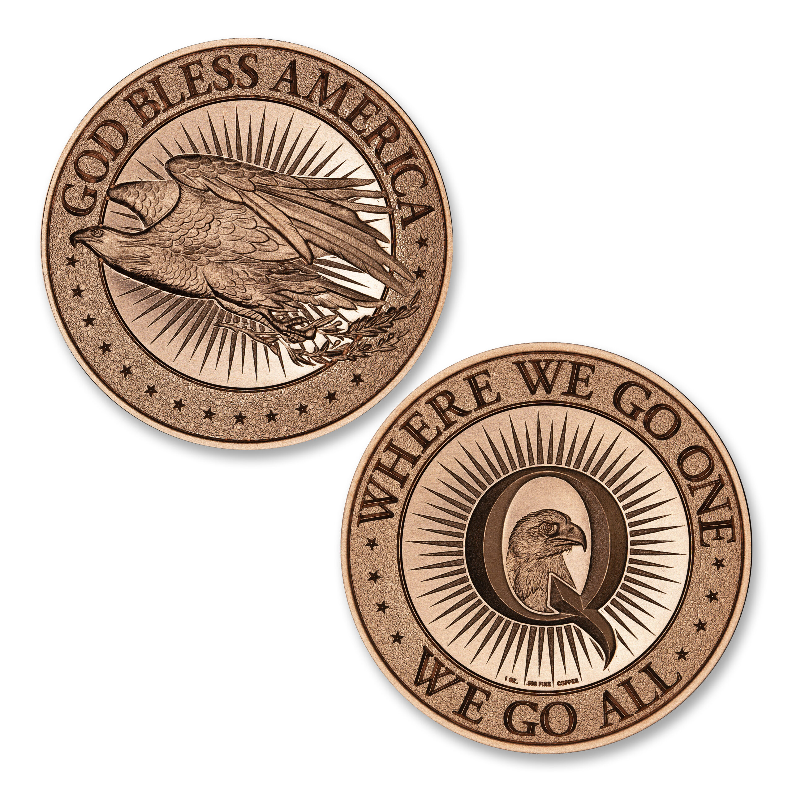 GOD BLESS AMERICA - Q ROUND - 1OZ - 39MM - Image 1