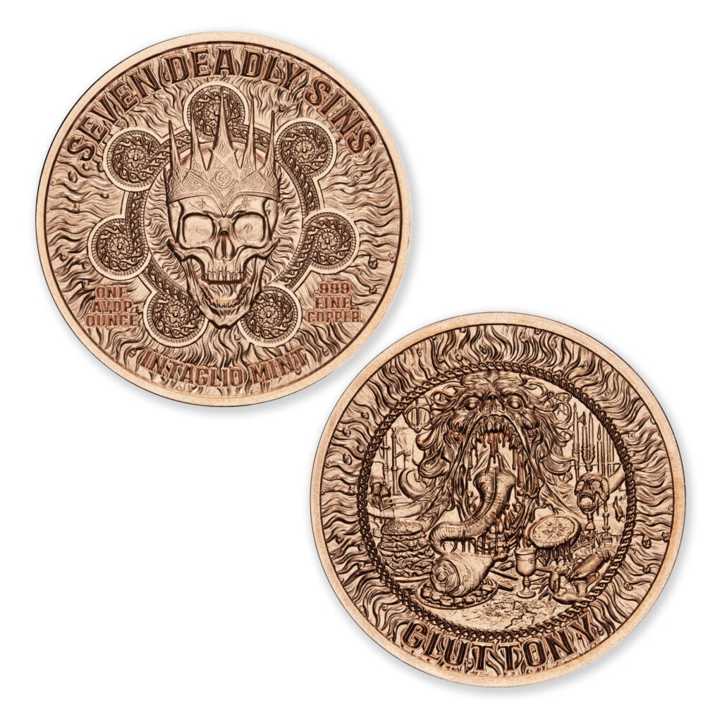 SEVEN DEADLY SINS - GLUTTONY - 1OZ - 39MM - CU