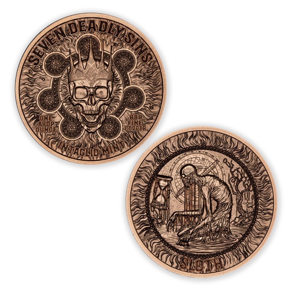 SEVEN DEADLY SINS - SLOTH - 1OZ - 39MM - CU