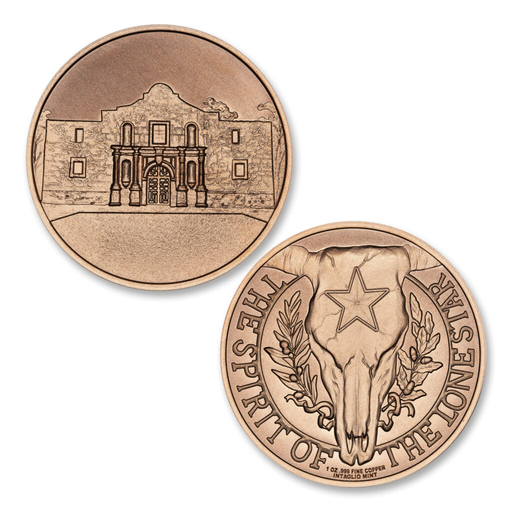 SPIRIT OF THE LONE STAR SERIES - THE ALAMO - 1OZ - 39MM - CU