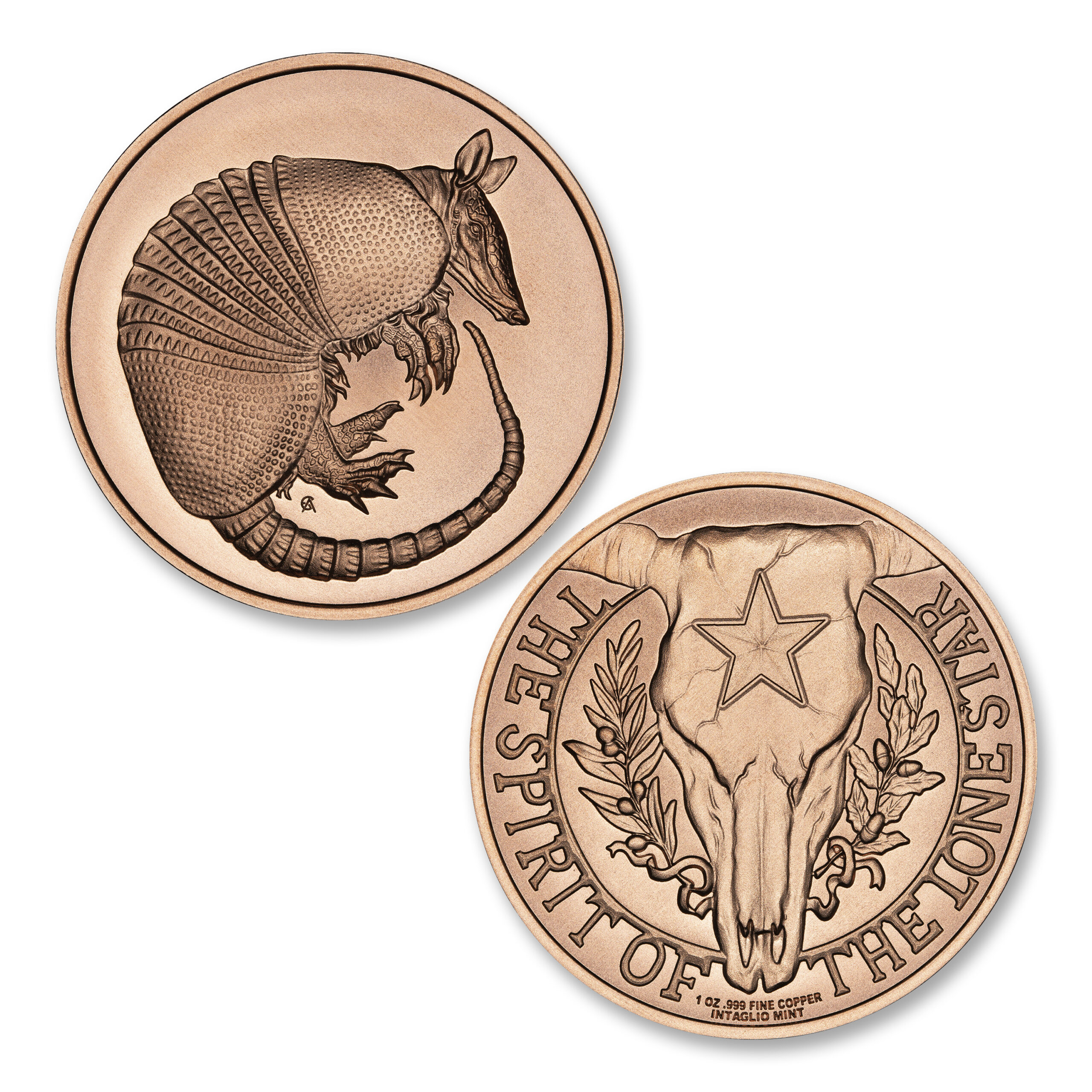 SPIRIT OF THE LONE STAR SERIES - ARMADILLO - 1OZ - 39MM - Image 1