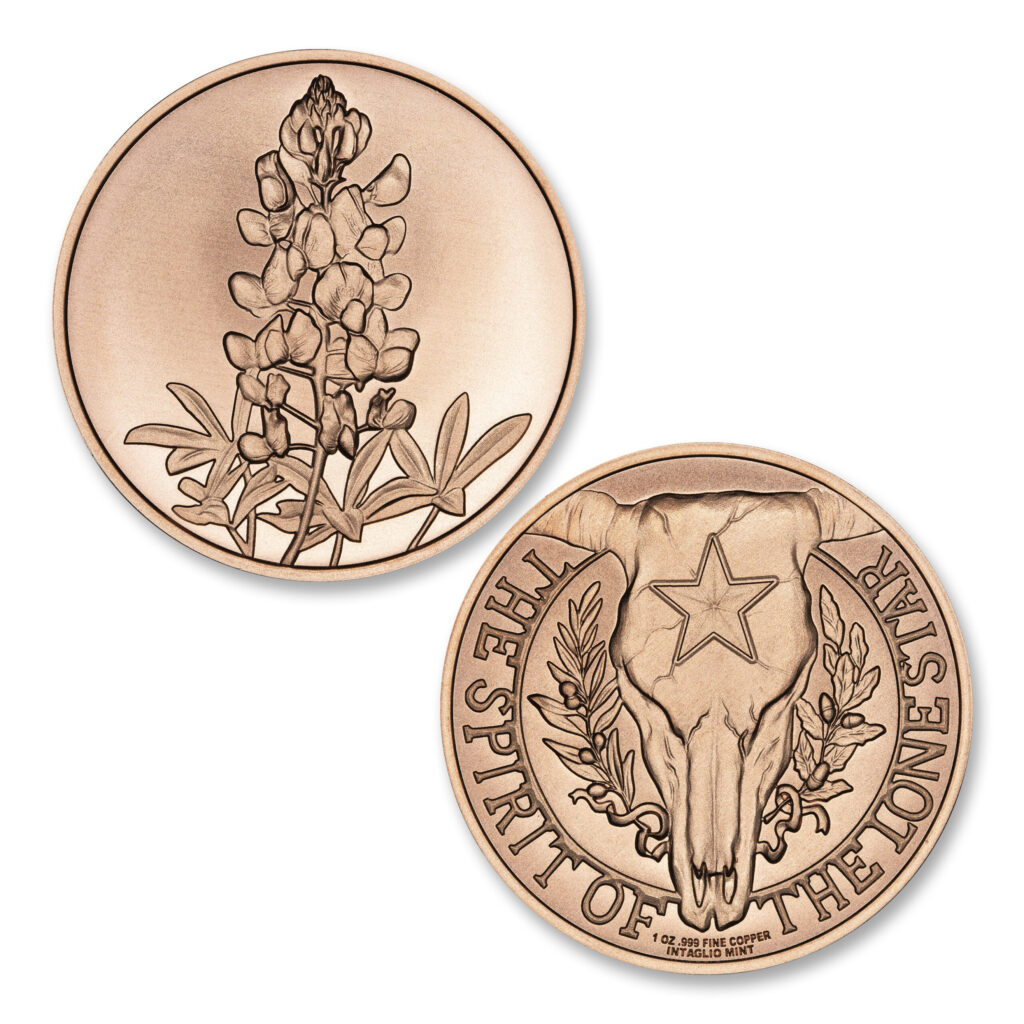 SPIRIT OF THE LONE STAR SERIES - BLUEBONNET - 1OZ - 39MM - CU