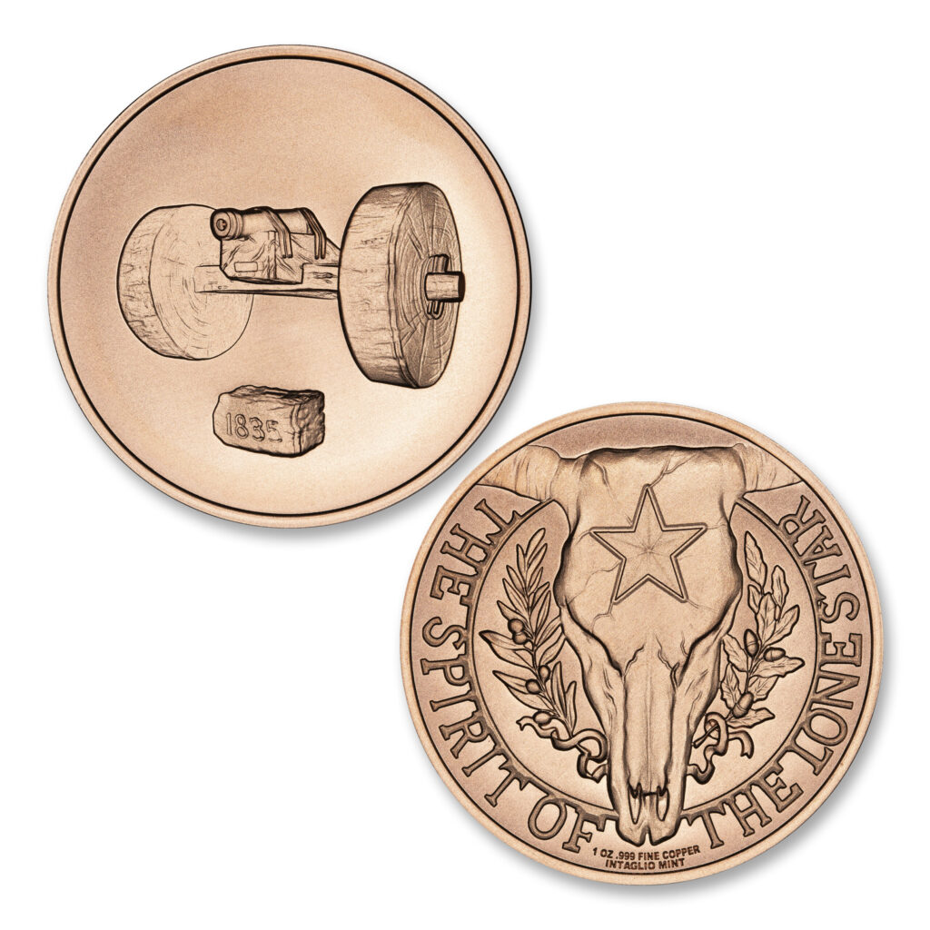 SPIRIT OF THE LONE STAR SERIES - GONZALES CANNON - 1OZ - 39MM - CU