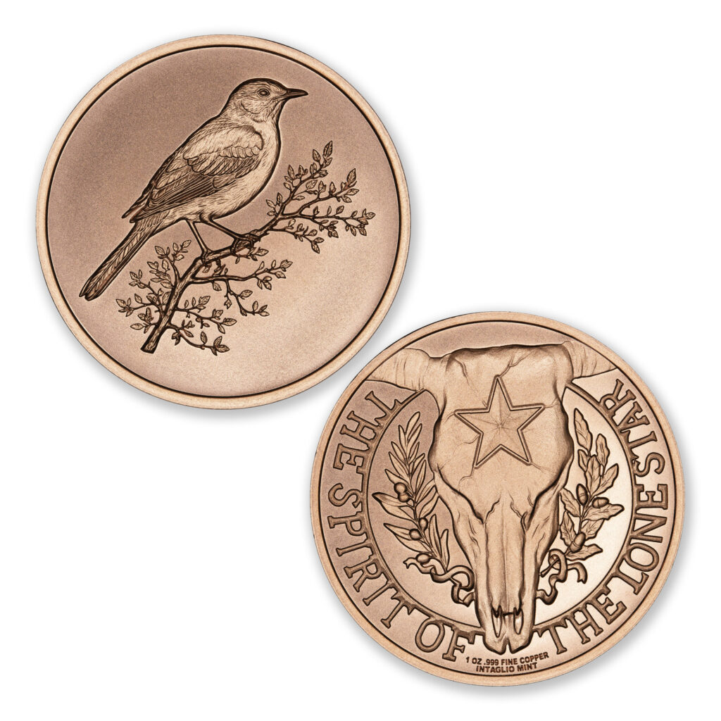SPIRIT OF THE LONE STAR SERIES - NORTHERN MOCKINGBIRD - 1OZ - 39MM - CU