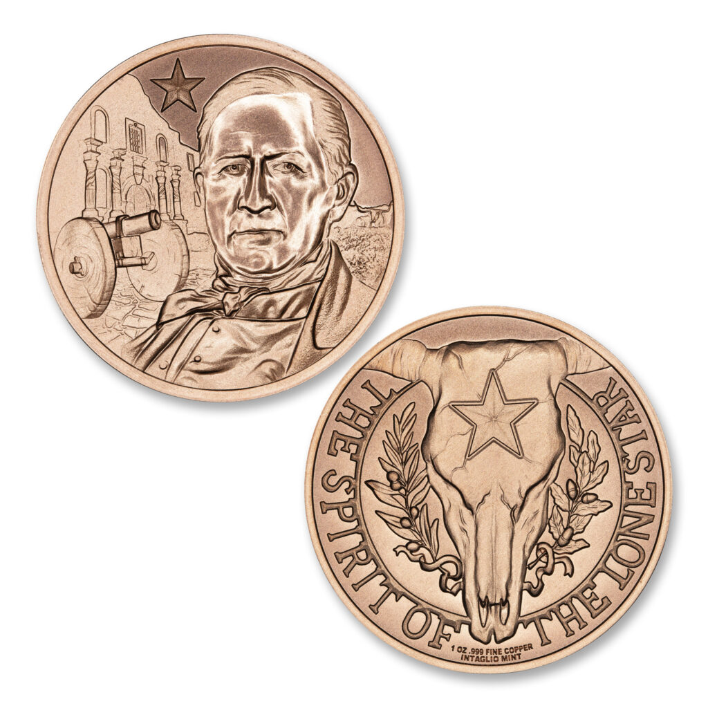 SPIRIT OF THE LONE STAR SERIES - SAM HOUSTON - 1OZ - 39MM - CU