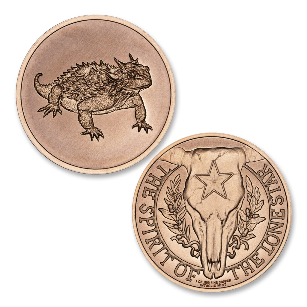 SPIRIT OF THE LONE STAR SERIES - TEXAS HORNED TOAD - 1OZ - 39MM - CU