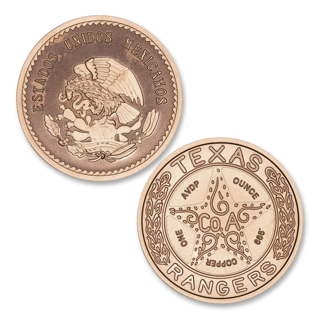 TEXAS RANGERS BADGE - 1OZ - 39MM - CU