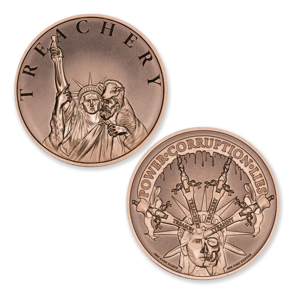THE FOUR HORSEMEN OF CORRUPTION SERIES - TREACHERY - 1OZ - 39MM - CU