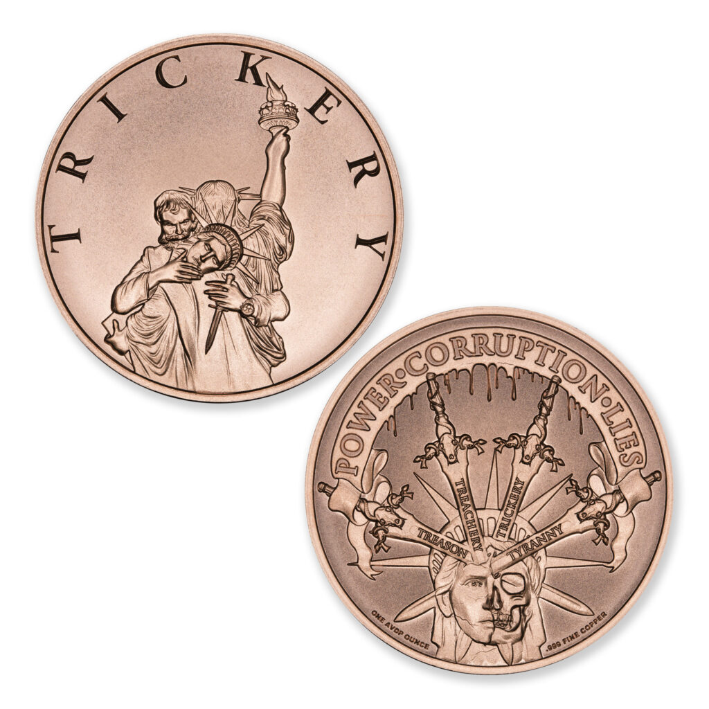 THE FOUR HORSEMEN OF CORRUPTION SERIES - TRICKERY - 1OZ - 39MM - CU