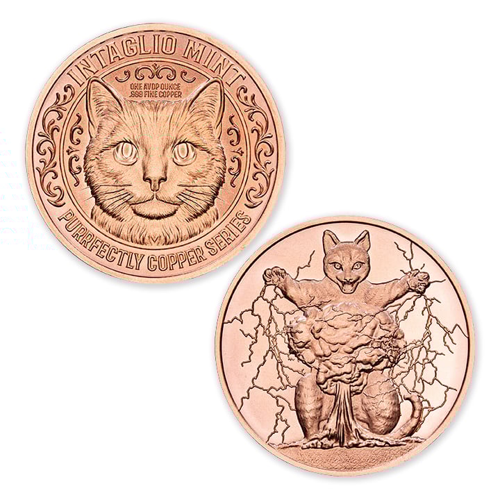 PURRFECTLY COPPER SERIES - CATACLYSMIC - 1OZ - 39MM - 1OZ - 39MM - Image 1