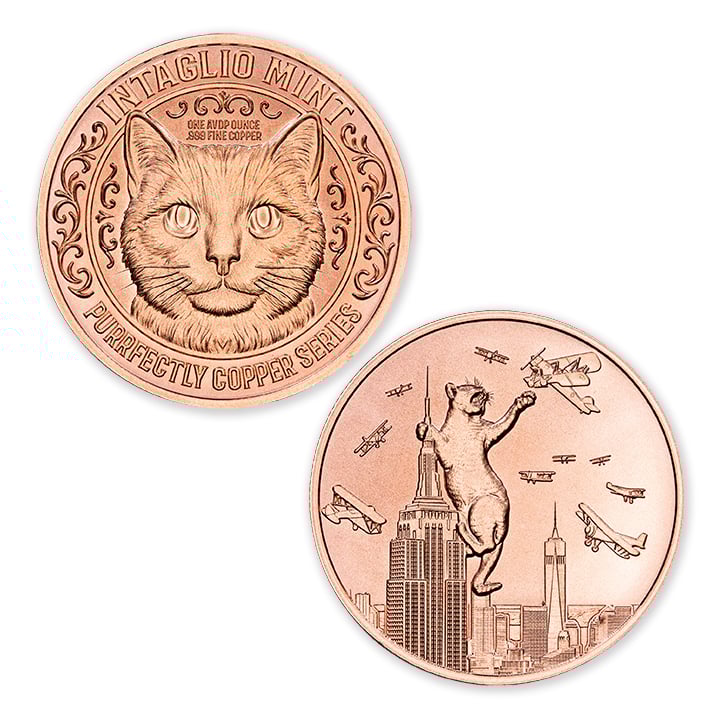 PURRFECTLY COPPER SERIES - KING KAT - 1OZ - 39MM - Image 1