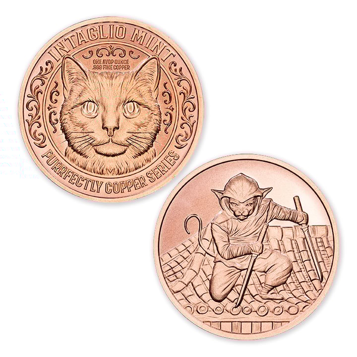 PURRFECTLY COPPER SERIES - NINJA CAT - 1OZ - 39MM - Image 1