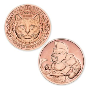PURRFECTLY COPPER SERIES - SPARTAN CAT - 1OZ - 39MM