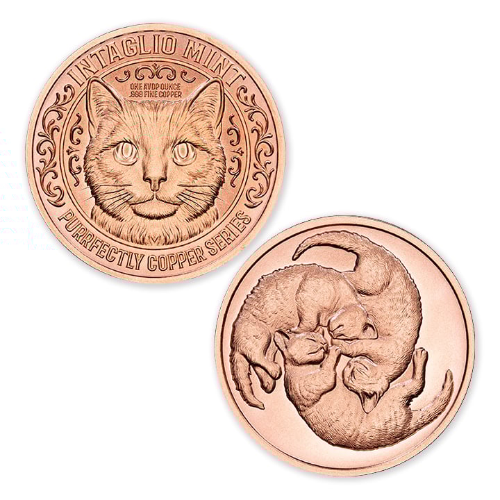 PURRFECTLY COPPER SERIES - TRIPLE TANGLE - 1OZ - 39MM - Image 1