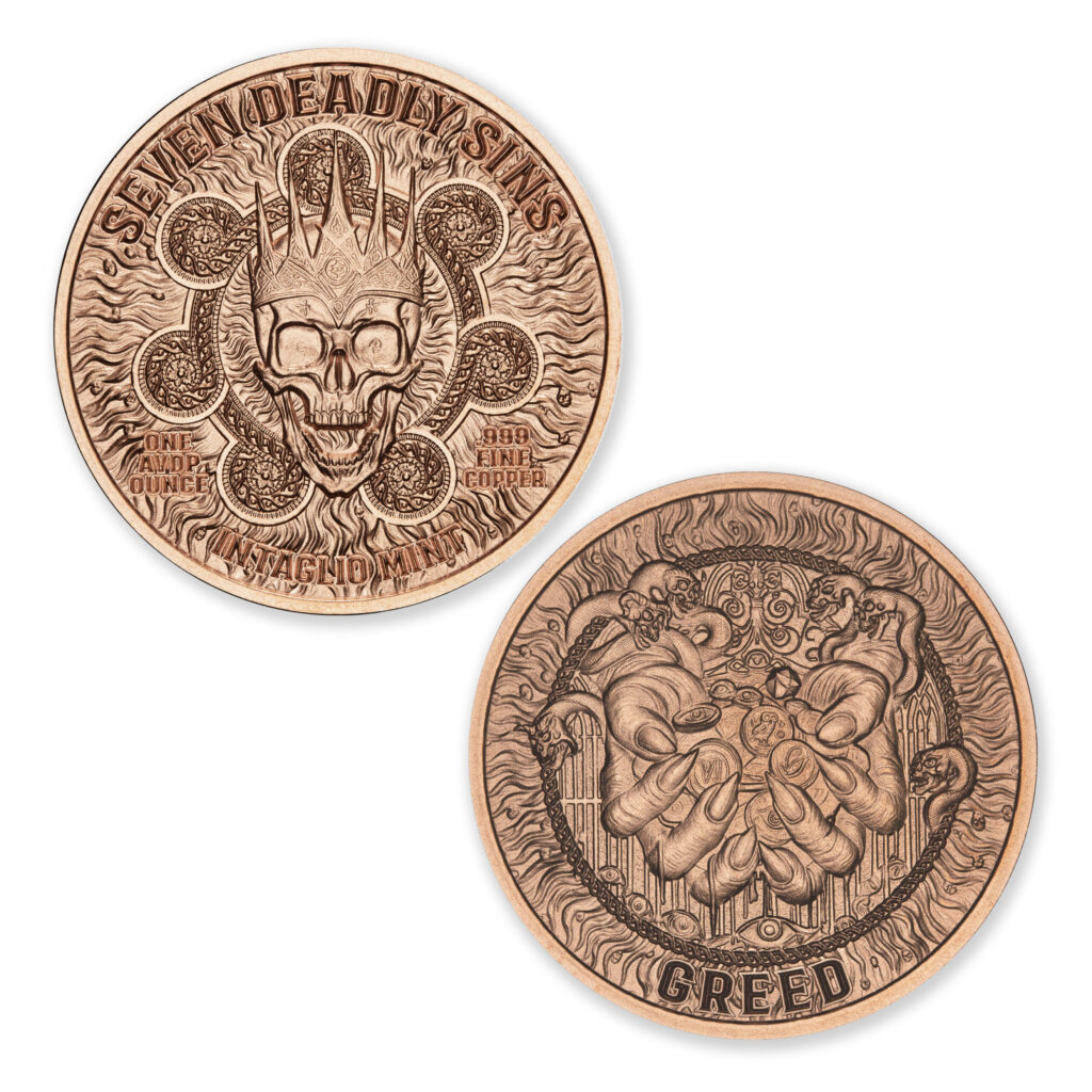 SEVEN DEADLY SINS - GREED - 1OZ - 39MM - CU