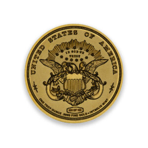 1877 $50 HALF UNION TRIBUTE - 1 TROY OUNCE - 30MM - .9999 FINE GOLD - ONLY 100 MINTED - IN CAPSULE