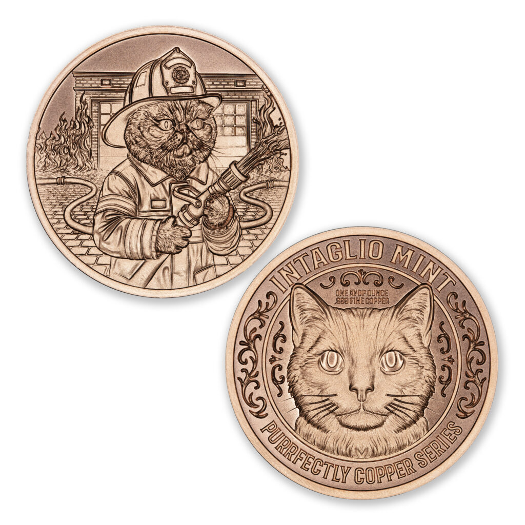 PURRFECTLY COPPER SERIES - FIRE CHIEF - 1OZ - 39MM - CU