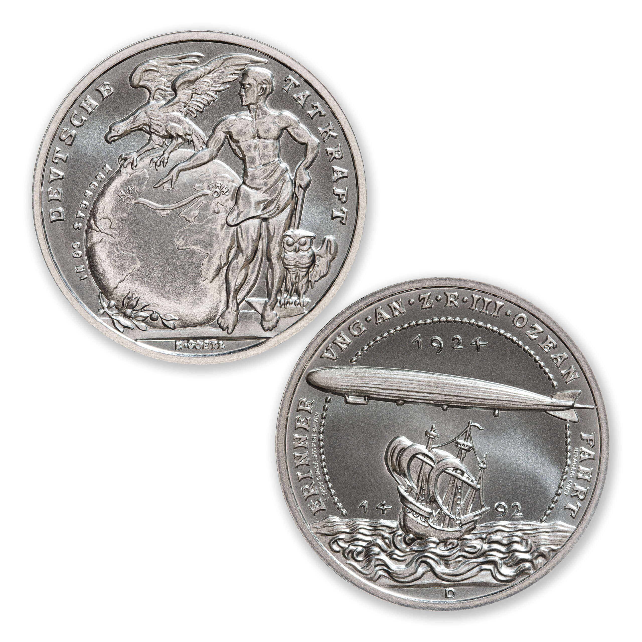 GERMAN ZEPPELIN MEDAL TRIBUTE – 1 TROY OUNCE – 39MM