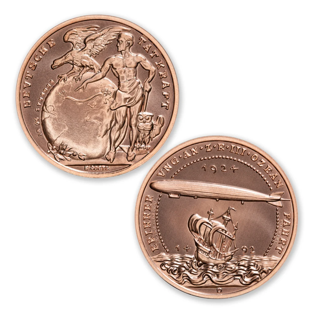 GERMAN ZEPPELIN MEDAL TRIBUTE - 1OZ - 39MM - CU